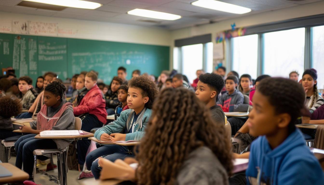 Photograph of a classroom full of students in Ypsilanti Michigan